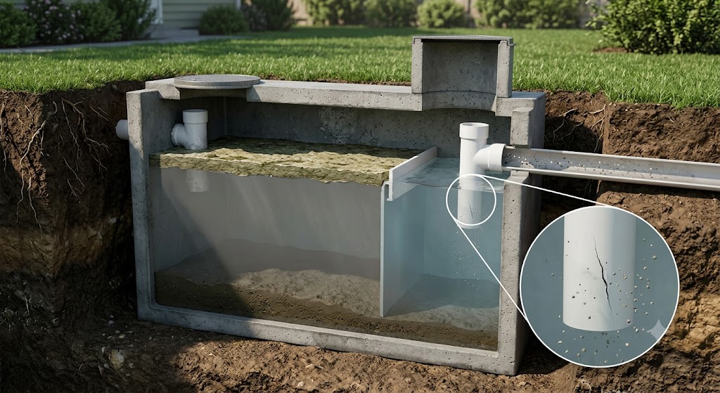 Catching Effluent Baffle Cracks Early Through Routine Septic Tank Service